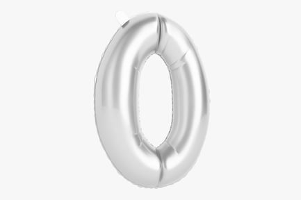 Preview: Silver Foil Number Zero Balloon