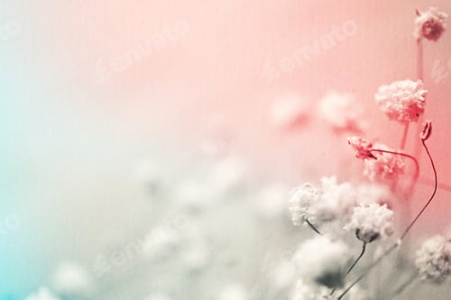 Preview: Colorful Flowers In Vintage Color Style On Mulberry Paper Texture For Background