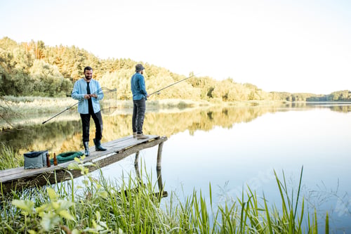 Preview: Men fishing on the lake
