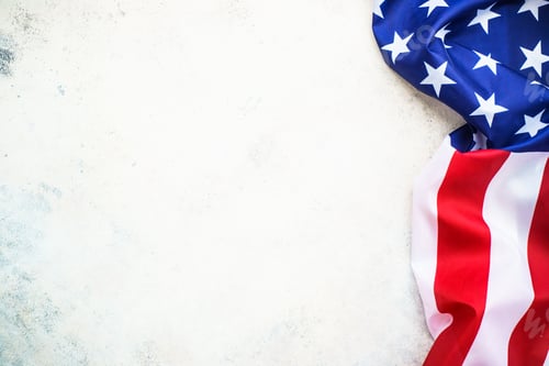 Preview: American flag background, USA flag on white.