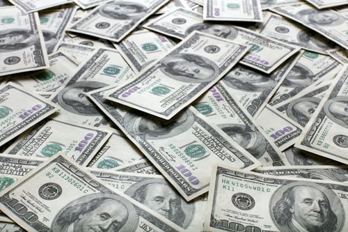 Preview: Pile of One Hundred Dollar Bills Close Up