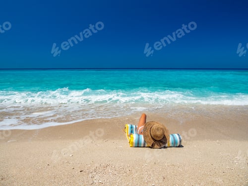 Preview: Woman at the beach in Greece