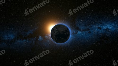 Preview: Space view on Planet Earth and Sun in Universe
