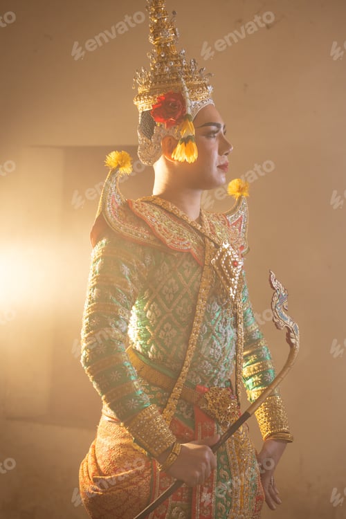 Preview: Thai Khon performers in elaborate costumes of Thotsakan, Ritik, and Nang Sida