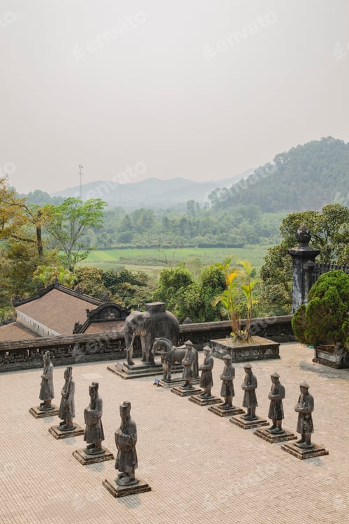 Preview: Rows of statues at Minh Mang Tomb, Hue, Vietnam