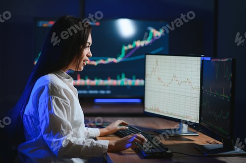 Preview: Business stock traders working on crypto currency markets with blockchain technology