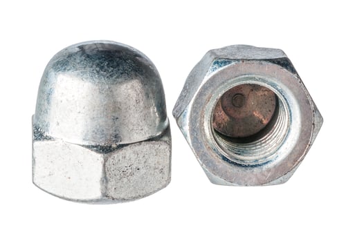 Preview: Metal nuts isolated on white background