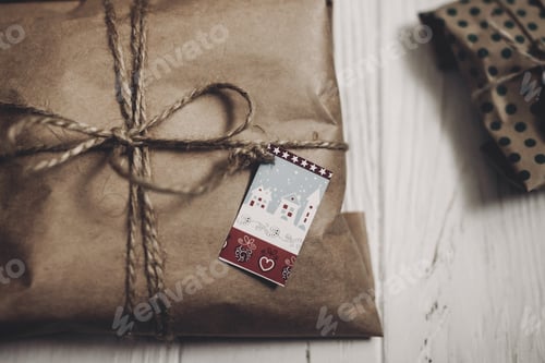 Preview: Rustic paper gift boxes top view