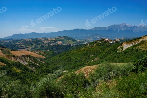 Preview: Country landscape in Abruzzo between Penne and Teramo at summer