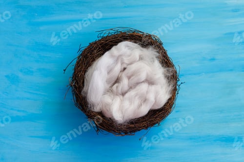 Preview: Newborn digital background with wood and easter decorations