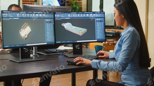 Preview: Young engineer developing industrial engine prototype