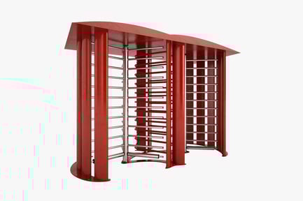 Preview: Red Galvanized Steel Full Height Turnstile