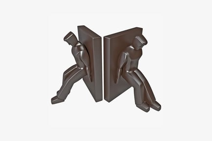 Preview: Metal bookends seated figure motif