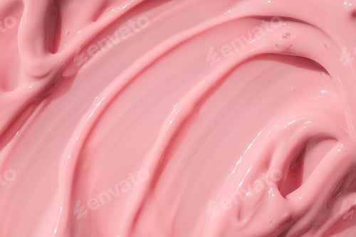 Preview: Beauty creme smear background. Pink cosmetic cream lotion moisturizer texture smudge sample. Skin