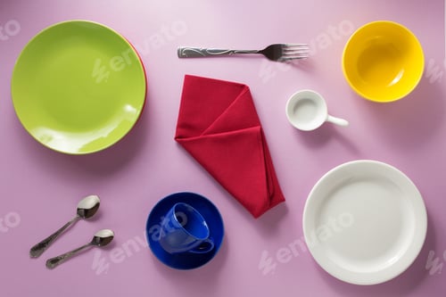 Preview: kitchenware at abstract background