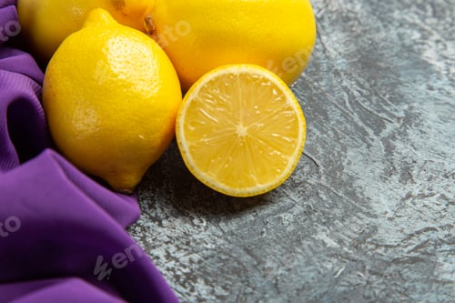 Preview: front view fresh lemons on a dark background color fruit citrus photo