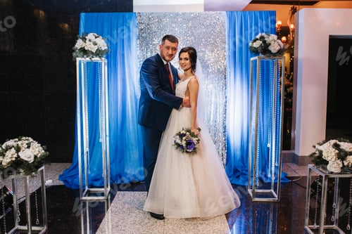 Preview: newlyweds indoor wedding ceremony in a open-air