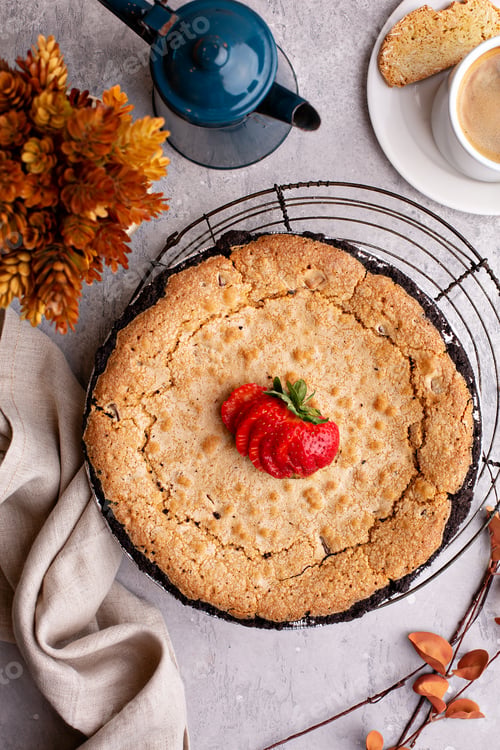 Preview: Tollhouse pie decorated with strawberries
