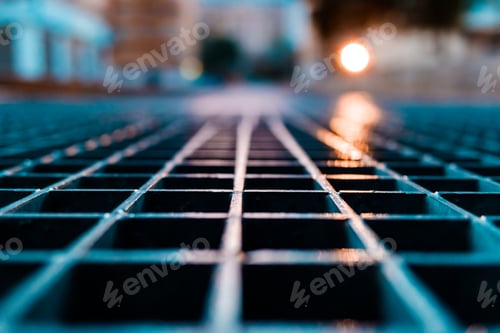 Preview: Rough metal geometric square background.