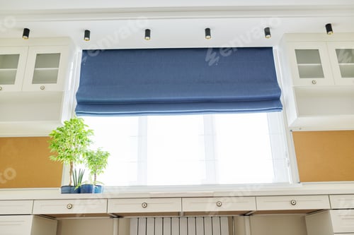 Preview: Roman blind in the interior detail close-up