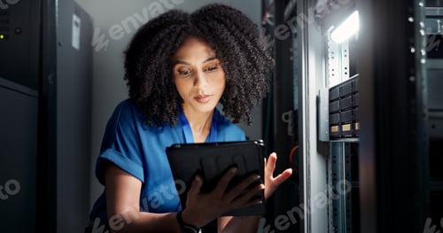 Preview: Tablet, data center and technician programming software, update or system network maintenance. Tech