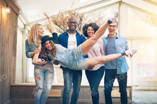 Preview: Girl laying in arms of her friends
