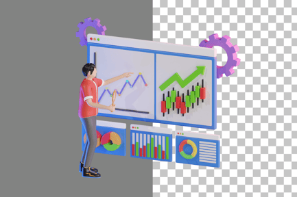 Preview: Big Data Analysis 3D Illustration