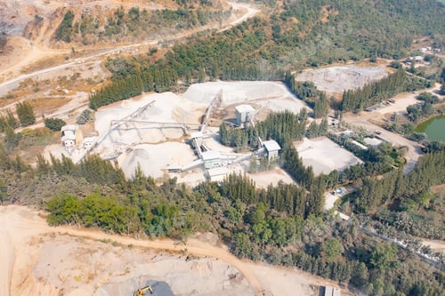 Preview: Aerial top view of industrial factory or plant. architecture building.
