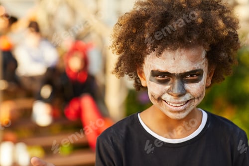 Preview: Smiling African Boy on Halloween