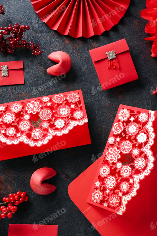 Preview: Concept of Happy Chinese new year, top view