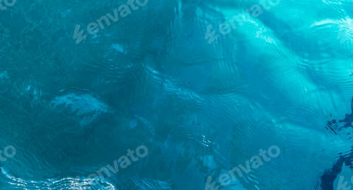 Preview: Water Layout surface with ripples, Blue water transparent clear texture background