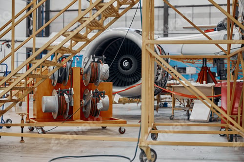 Preview: Professional plane expluatation service in big hangar