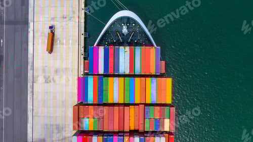 Preview: Container ship global business freight import export logistic transportation.