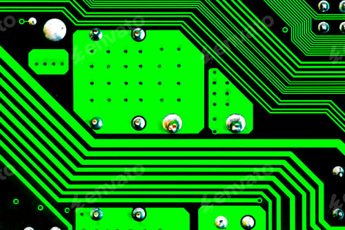Preview: Macro Close up of printed wiring on PC circuit board