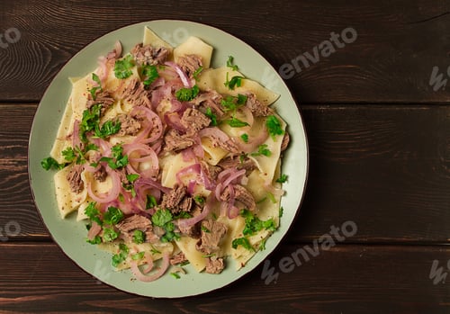 Preview: Beshbarmak, Kazakh meat, boiled meat with noodles,