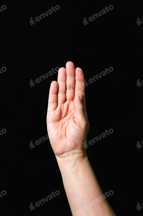 Preview: Letter B International sign language dark background