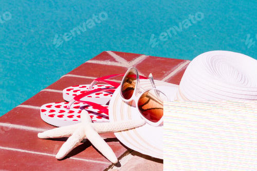 Beach Accessories for Sunny Day Trip at Seaside