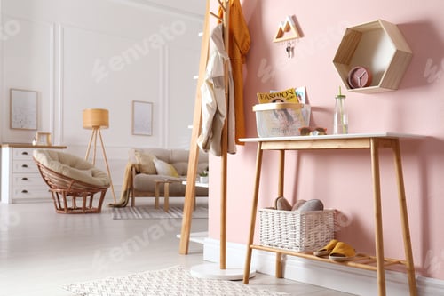 Preview: Interior of contemporary apartment with stylish furniture