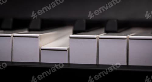 Preview: piano keys close-up, musical instrument