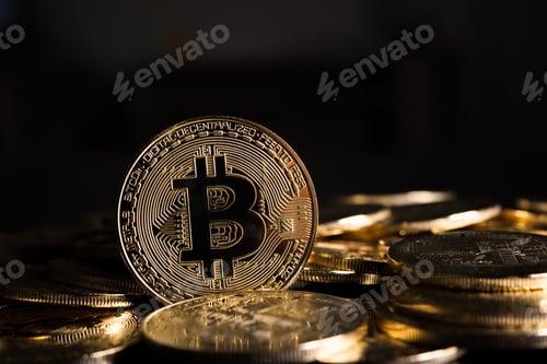 Preview: Golden Bitcoins, Electronic money concept