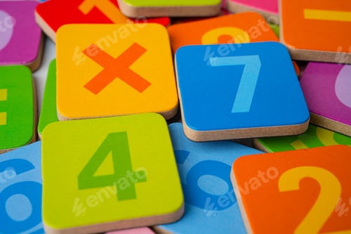 Preview: Math Number colorful background, education study mathematics learning teach concept.