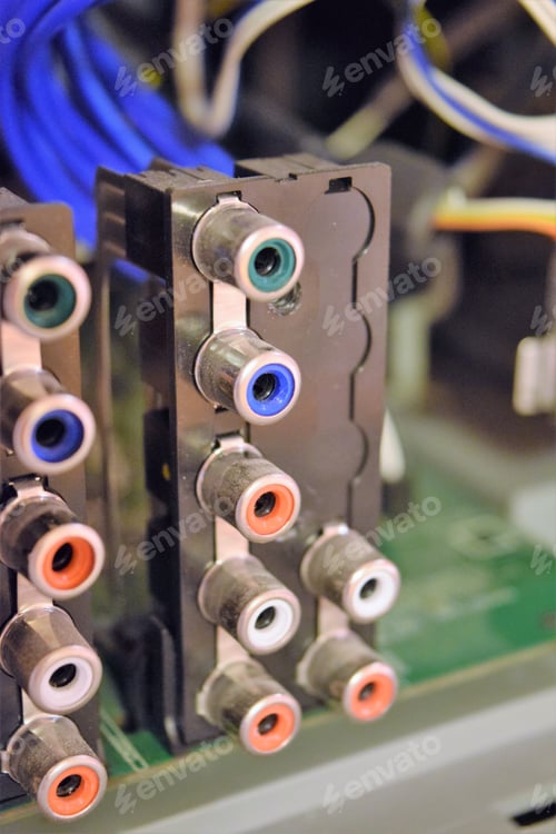 Preview: Television A/V connectors and wires during a repair