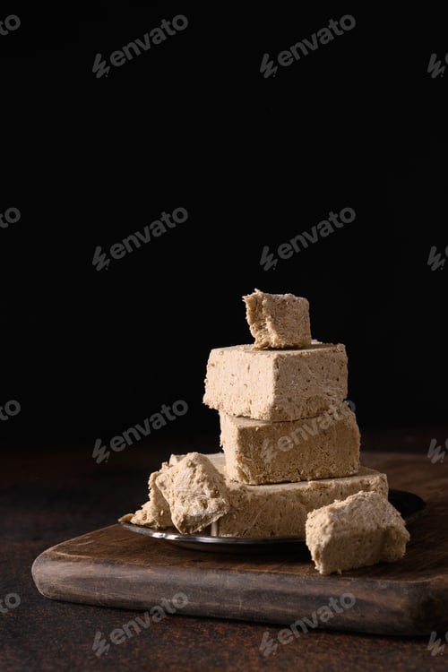 Preview: Tasty sweet dessert halva prepared from sunflower seeds.