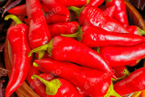 Preview: Fresh red hot chilli pepper background