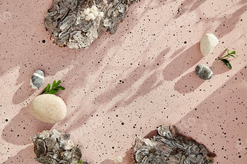 Preview: Sustainable, recycling, global warming, green energy background with natural tree bark, leaves