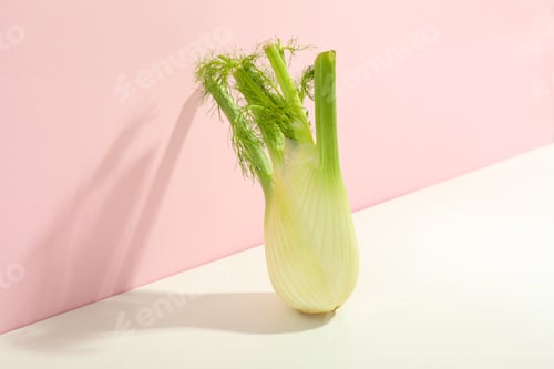 Preview: Fennel on white and pink two tone background