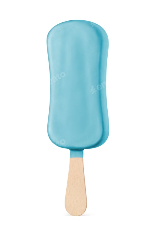Preview: Blue fruit popsicle ice cream isolated on white.