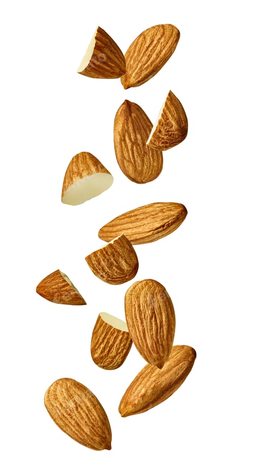 Preview: almond nut food healthy organic natural ingredient snack isolated seed brown fruit closeup