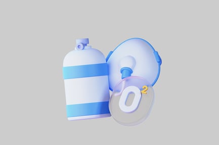 Preview: Oxygen tank and mask set