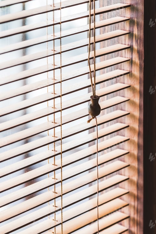 Preview: Wooden jalousie closeup. Eco style and concept